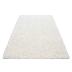 Tapis Shaggy pile longue couleur unique CREMÈ