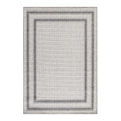 Outdoor patio rug, cream-colored sisal rug with wicker-look finish and double border pattern