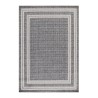 Tapis de terrasse extérieur Tapis sisal aspect osier Gris avec motif double bordure