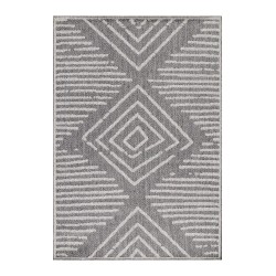 Alfombra de sisal gris con estampado de cuadros a rayas para patio interior y exterior, balcón, cocina y sala de estar.