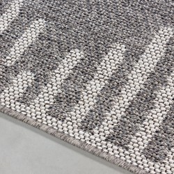 Tapis gris à motifs de carreaux rayés en sisal pour terrasse intérieure et extérieure balcon cuisine salon