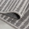 Grey sisal rug with striped checkered pattern for indoor and outdoor patio, balcony, kitchen, living room