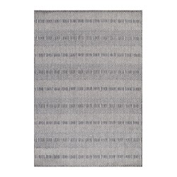 Indoor and outdoor patio rug, wicker-look sisal rug, grey with hologram pattern