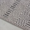 Alfombra de patio para interior y exterior, alfombra de sisal con aspecto de mimbre, gris con patrón holográfico