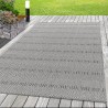 Indoor and outdoor patio rug, wicker-look sisal rug, grey with hologram pattern