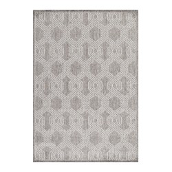 Tapis d'extérieur, motif géométrique, couleur gris, tapis pour terrasse-balcon-cuisine