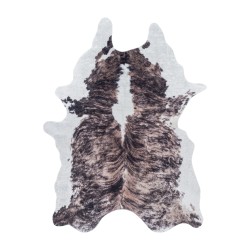 Tappeto lavabile, finta pelle di mucca, colore marrone astratto, tappeto da soggiorno, retro in pelle scamosciata