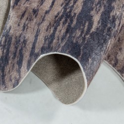 Waschbarer Teppich, Kuhfellimitat, braun, Wohnzimmerteppich, Wildlederrücken