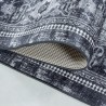 Klassischer Orient-Vintage-Teppich, schwarz-grau, maschinenwaschbar, rutschfest