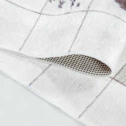 Tapis antidérapant lavable a la machine Patchwork Beige Blanc