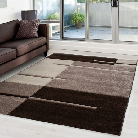 Modern 3D rug with contour cut design, Hawaii 1310 BROWN