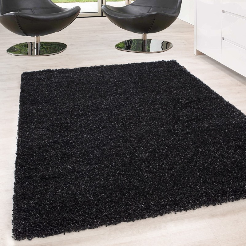 Tapis Shaggy pile longue couleur unique Hauteur de pile 5cm ANTHRACITE