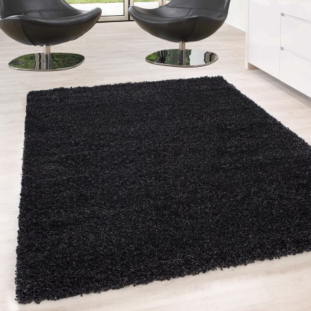 Shaggy rug, long pile, single color, pile height 5cm, anthracite