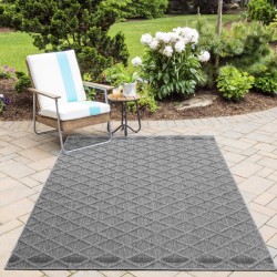 Rugs for balconies, kitchens, terraces, outdoor and indoor use, diamond design, grey