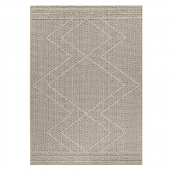 Balkongmatta för kök, terrasser, utomhus, inomhus - Geometriskt sicksackmönster med rutmönster - Beige Cream