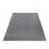 Geometrischer Zickzack-Teppich für Balkone, Küchen, Terrassen und den Innen- und Außenbereich. Grau.