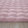 Tappeto per soggiorno, a pelo lungo, antiscivolo, tinta unita, rosa, morbido e lavabile, con retro in cotone