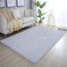 Long pile rug, non-slip, solid color, silver, soft and washable, living room rug, cotton backing