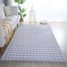 Long pile rug, non-slip, solid color, silver, soft and washable, living room rug, cotton backing