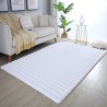 Long pile rug, non-slip, solid color, white, soft and washable, living room rug, cotton backing