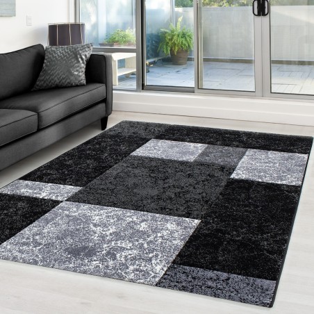 Modern 3D rug with contour cutout, Hawaii 1330 BLACK