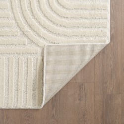 Shaggy rug, Scandinavian bohemian style, cream, living room rug, jute backing