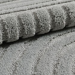 Shaggy rug, Scandinavian bohemian style, silver, living room rug, jute backing