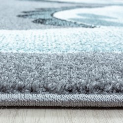 Children's rug, dinosaur pattern, blue color, rug for children's room, jute backing