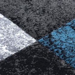 Modern Desing gesneden Tapijt Geruit ontwerp Zwart Blauw Grijs