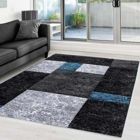 Moderner 3D-Teppich mit Konturschnitt, Hawaii 1330 Türkis