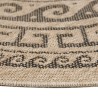 Outdoor rug, vintage design, black, suitable for patio, balcony, or kitchen, with a polypropylene backing