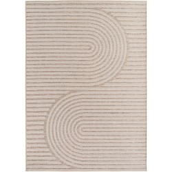 Beige buitenkleed, weer- en UV-bestendig, voor keuken, balkon, terras, tuin, woon- en eetkamer, Scandinavische stijl.
