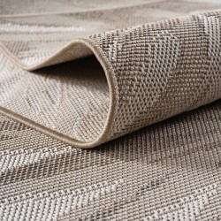 Beige outdoor rug, weather and UV resistant, for kitchen, balcony, patio, garden, living and dining room, Scandinavian style