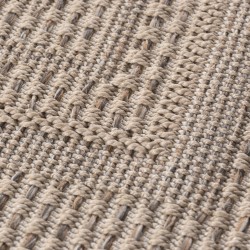 Beige outdoor rug, weather and UV resistant, for kitchen, balcony, patio, garden, living and dining room, solid color