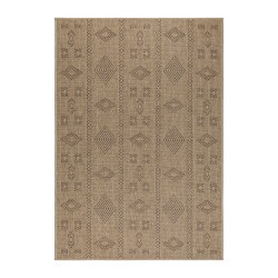 Buitenkleed, vintage design, zwart, geschikt voor terras, balkon of keuken, met een polypropyleen achterkant.