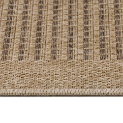 Outdoor rug, vintage design, black, suitable for patio, balcony, or kitchen, with a polypropylene backing