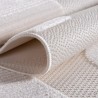 Short pile rug, 3D design, cream color, living room rug, fibrillated yarn backing