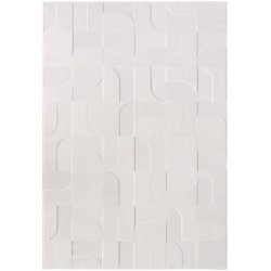 Alfombra de pelo corto, diseño 3D, color crema, alfombra para sala de estar, reverso de hilo fibrilado