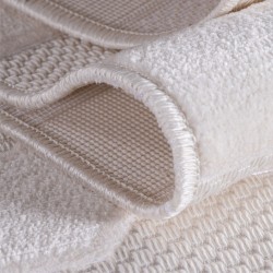 Kurzflorteppich, 3D-Design, cremefarben, Wohnzimmerteppich, Rückseite aus fibrilliertem Garn