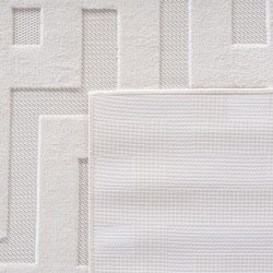 Tapis à poils courts,3D Design,Couleur crème,Tapis pour Salon,dos en fil fibrillé