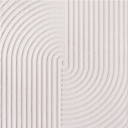 Kurzflorteppich, 3D-Design, cremefarben, Wohnzimmerteppich, Rückseite aus fibrilliertem Garn