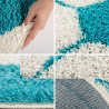 Children's rug, football design, turquoise color, children's room rug, jute backing