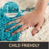 Tapis pour enfant, Conception de football, Couleur Turquoise, Tapis pour Chambre d'enfants, dos en jute