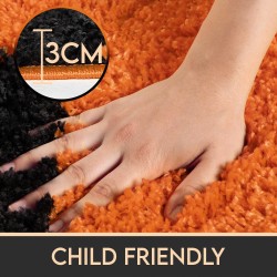 Kinderteppich, Basketballmotiv, Orange, Teppich fürs Kinderzimmer, Jute-Rückseite