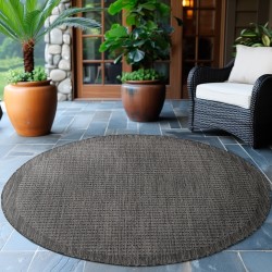 Tapis d'extérieur, Unicolor, Couleur Noir, Tapis pour Terasse-Balcon-Cuisine, dos en polypropylène