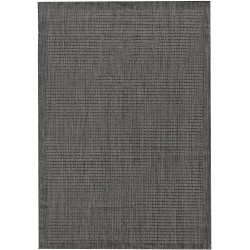 Outdoor rug, solid color, black, rug for patio, balcony, or kitchen, polypropylene backing
