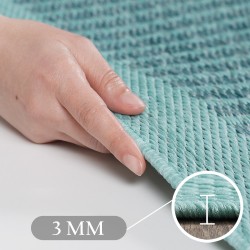 Outdoor rug, solid color, blue, rug for patio, balcony, or kitchen, polypropylene backing