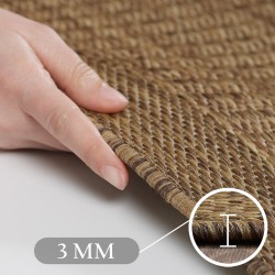 Outdoor rug, solid color, brown, rug for patio, balcony, or kitchen, polypropylene backing