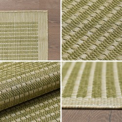Tapis d'extérieur, Unicolor, Couleur Vert, Tapis pour Terasse-Balcon-Cuisine, dos en polypropylène