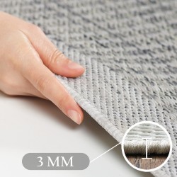 Tapis d'extérieur, Unicolor, Couleur Gris, Tapis pour Terasse-Balcon-Cuisine, dos en polypropylène